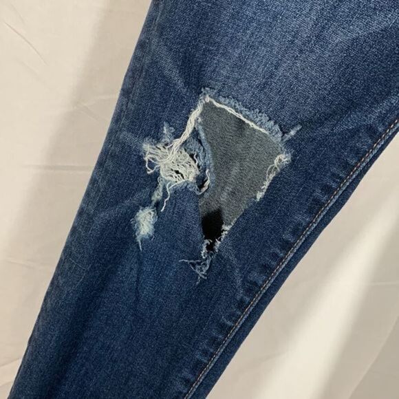 American Eagle Dark Wash Distressed High Rise Jeggings - Picture 5 of 16